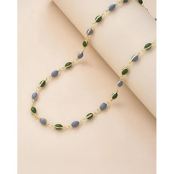 SNGIA 18K Gold Plated Multicolor Beaded Adjustable Choker Necklace for Women