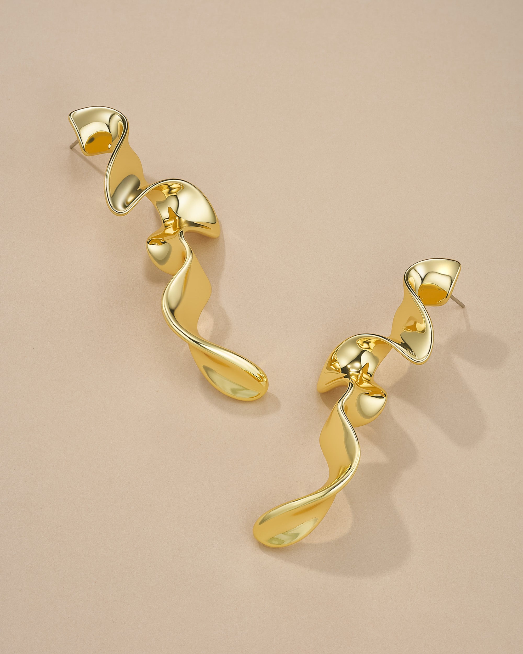 Boho Gold Plated Irregular Geometric Dangle Earrings