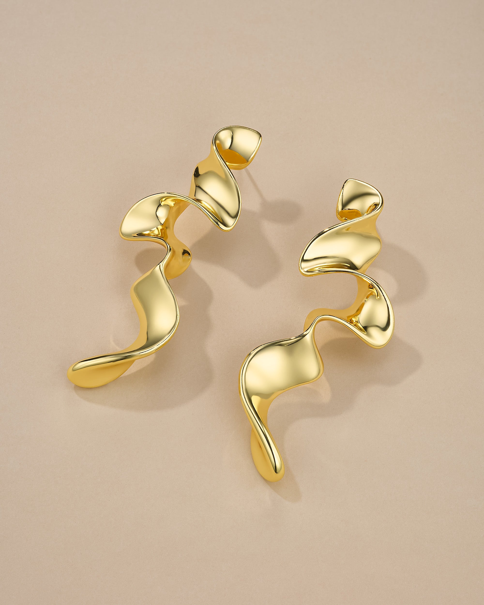 Boho Gold Plated Irregular Geometric Dangle Earrings