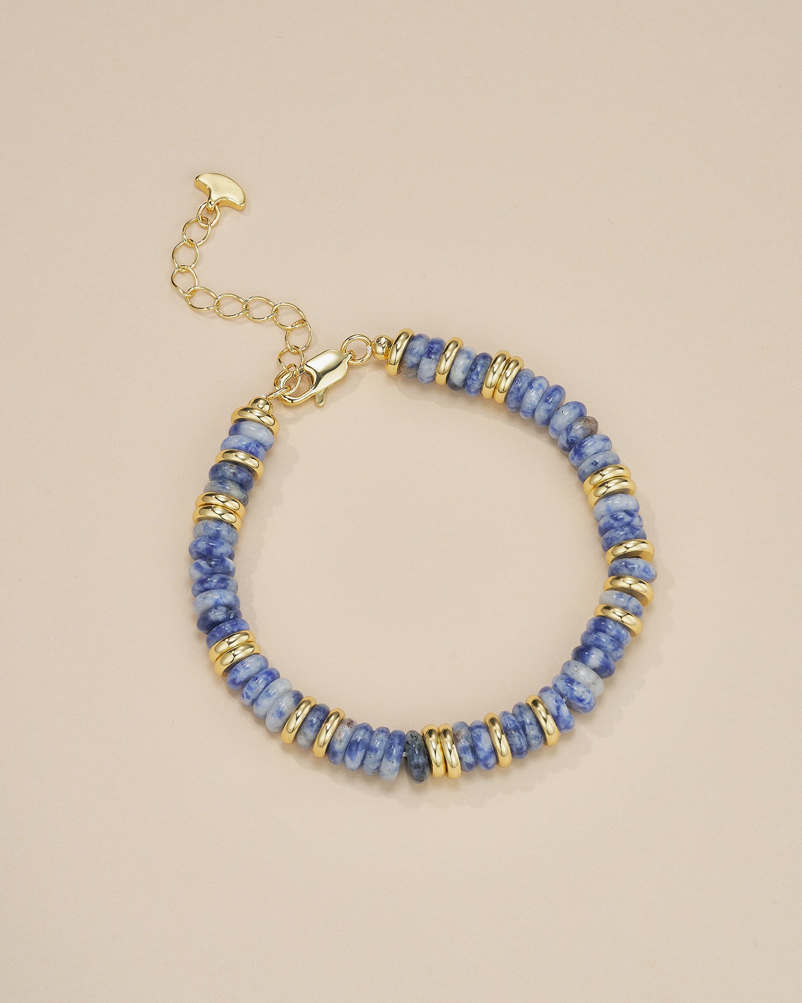 Gold Natural Stone Bead Bracelet - Cloud
