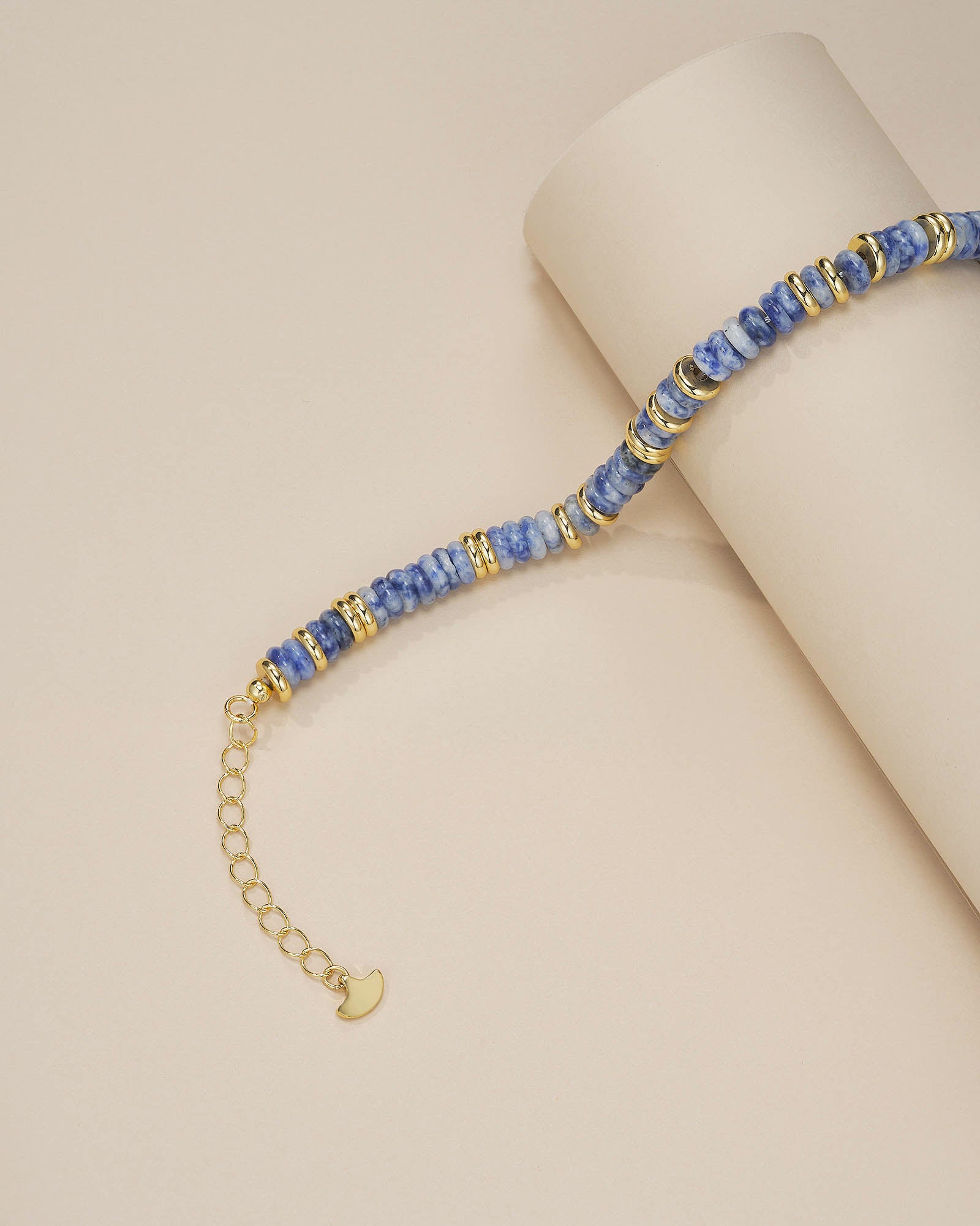 Gold Natural Stone Bead Bracelet - Cloud