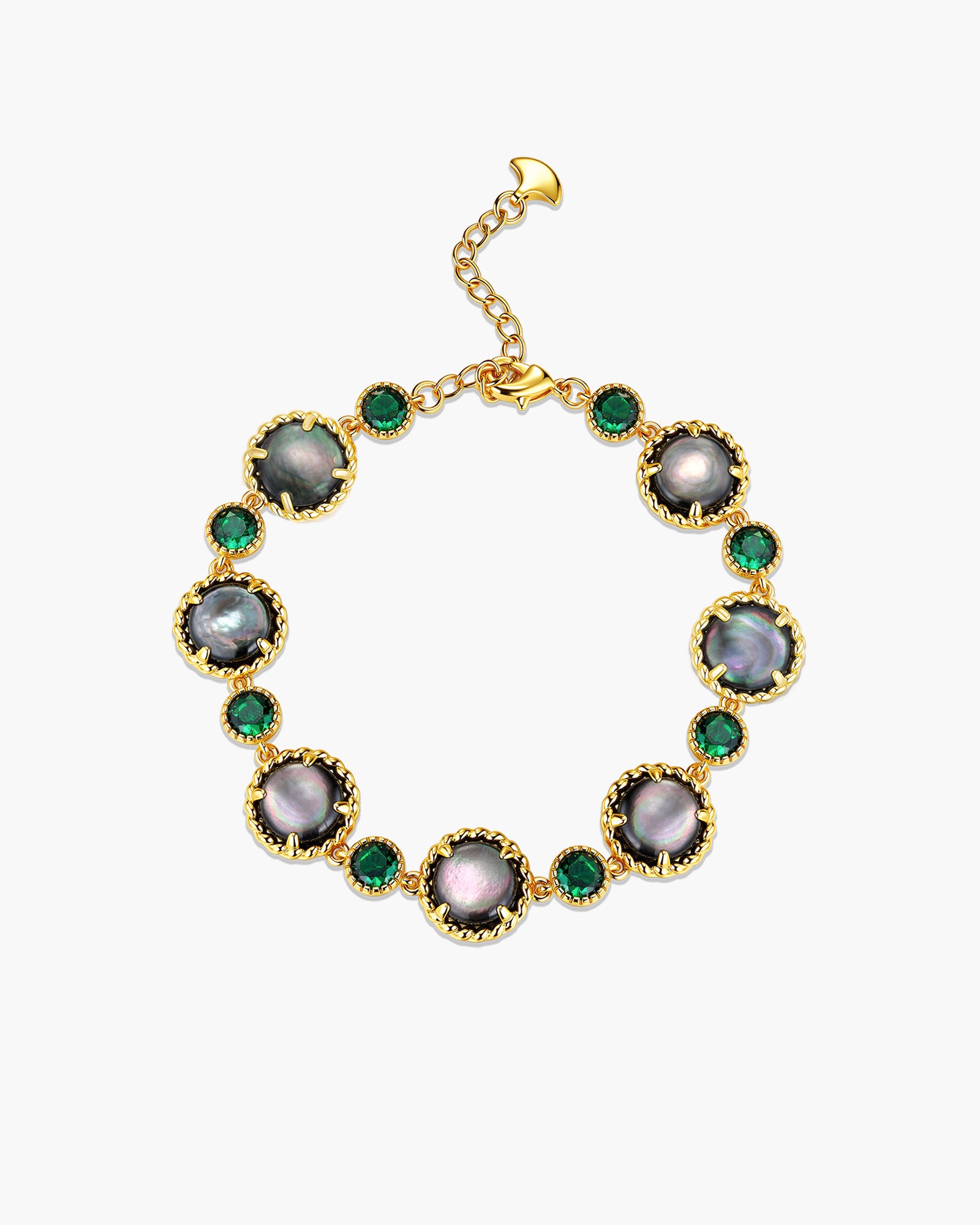 Adjustable Beaded Statement Bracelet With Black Pearl Style Accent