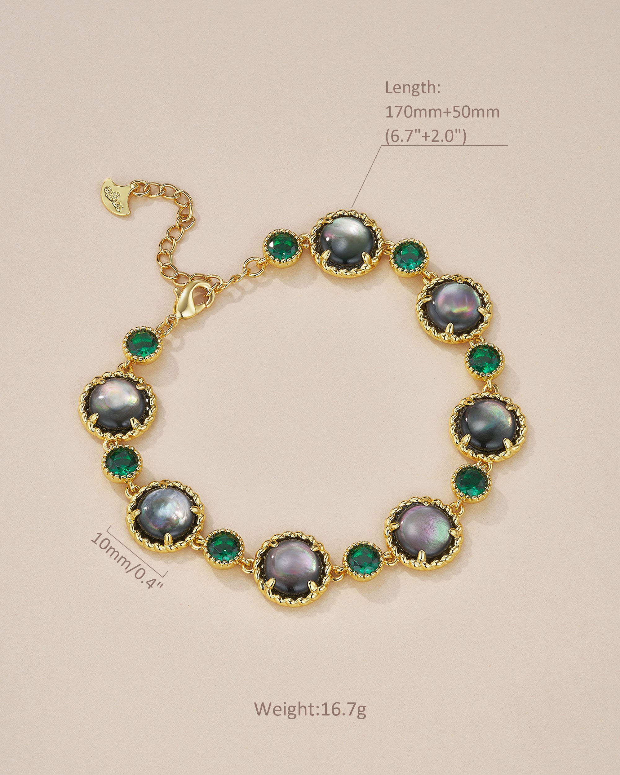 Adjustable Beaded Statement Bracelet With Black Pearl Style Accent