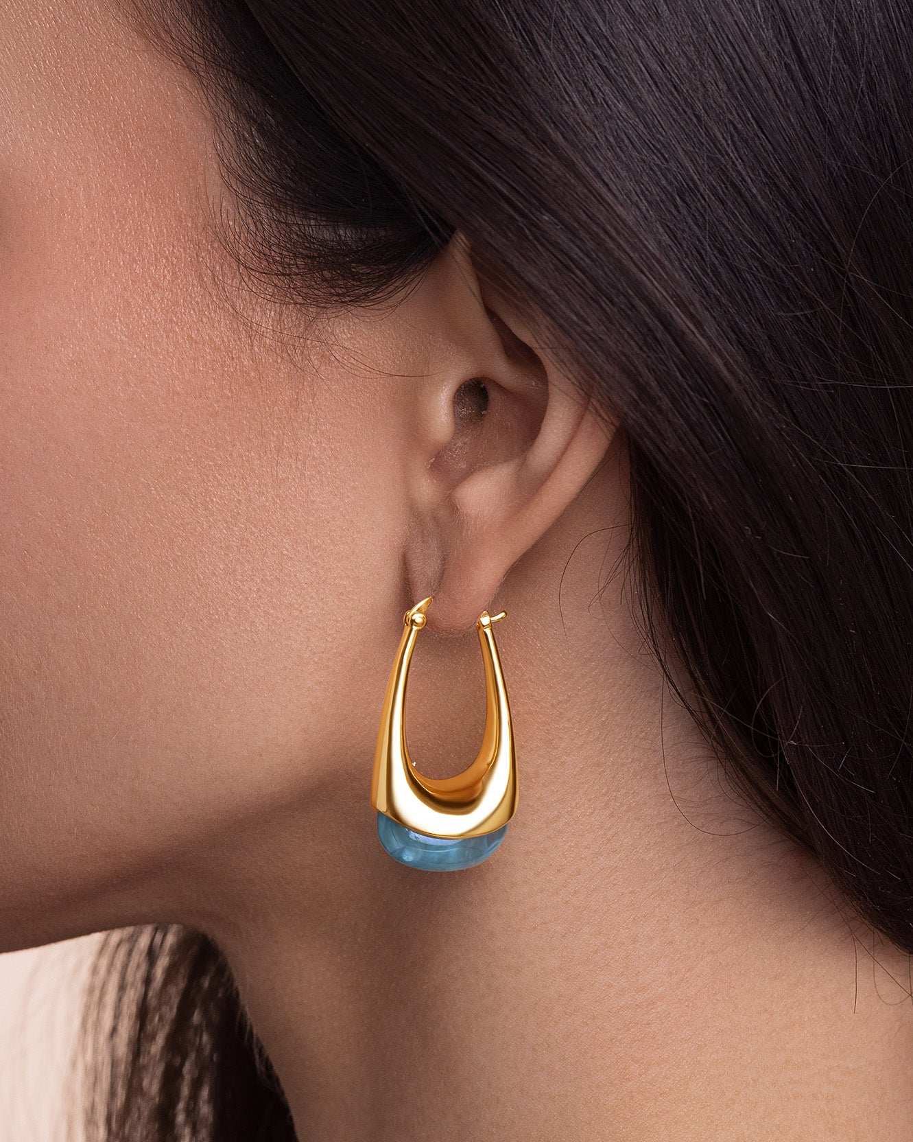 Swirl Resin Dangle Statement Earrings - Grass Green