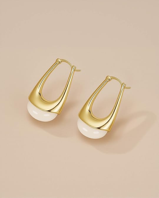 Resin Dangle Statement Earrings - Butter