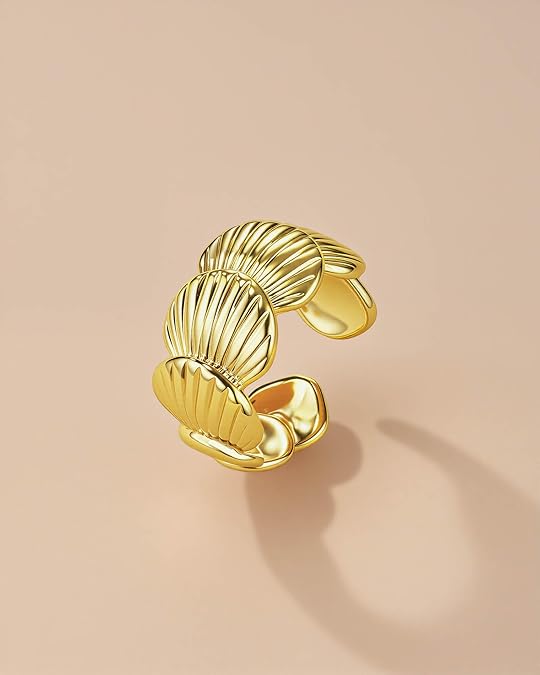Gold Graduate Shell Adjustable Ring