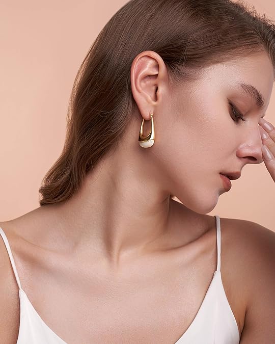 Resin Dangle Statement Earrings - Butter