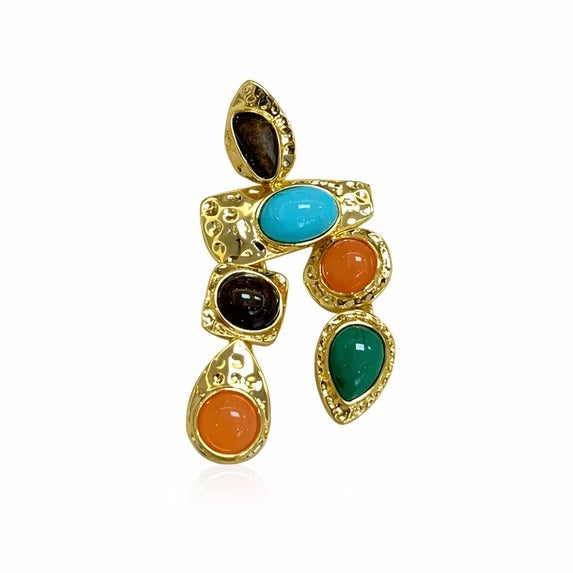 SNGIA 18K Gold Plated Dangle Earrings for Women, Multicolor Boho Statement Drop Earrings