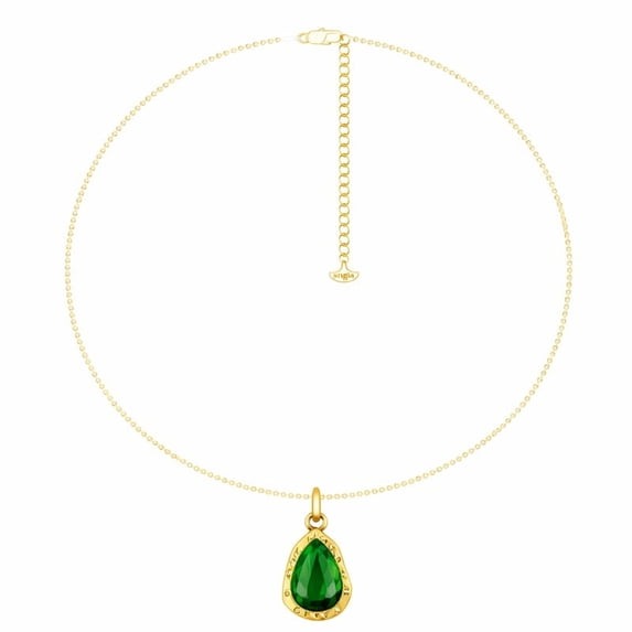 SNGIA 18K Gold Plated Teardrop Pendant Necklace for Women, Adjustable Chain, Women, Adjustable Chain, Women, Adjustable Chain,Women, Adjustable Chain, Women, Adjustable Chain, Olive green