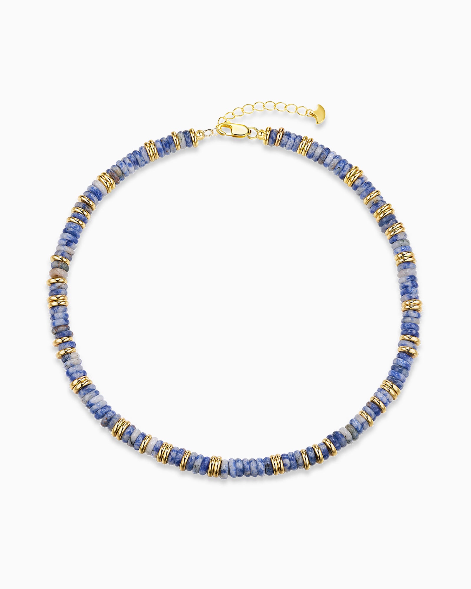 Gold Natural Stone Bead Necklace - Cloud