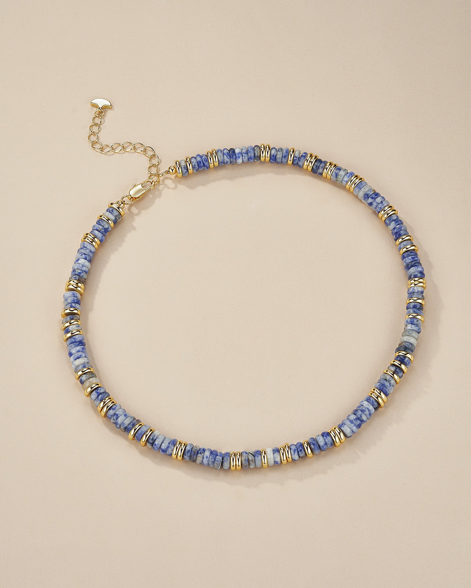 Gold Natural Stone Bead Necklace - Cloud