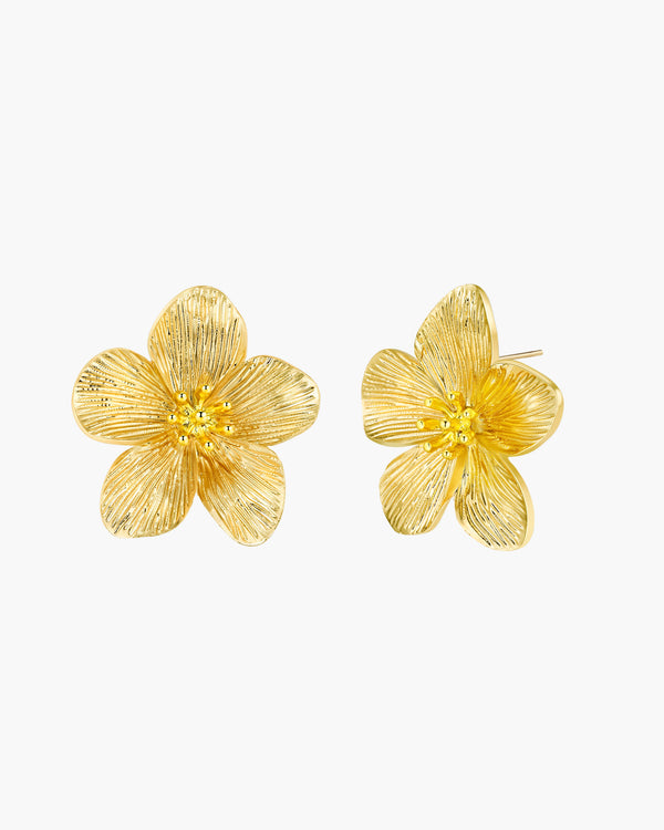 Blooming Floral Earrings - Gold Plated