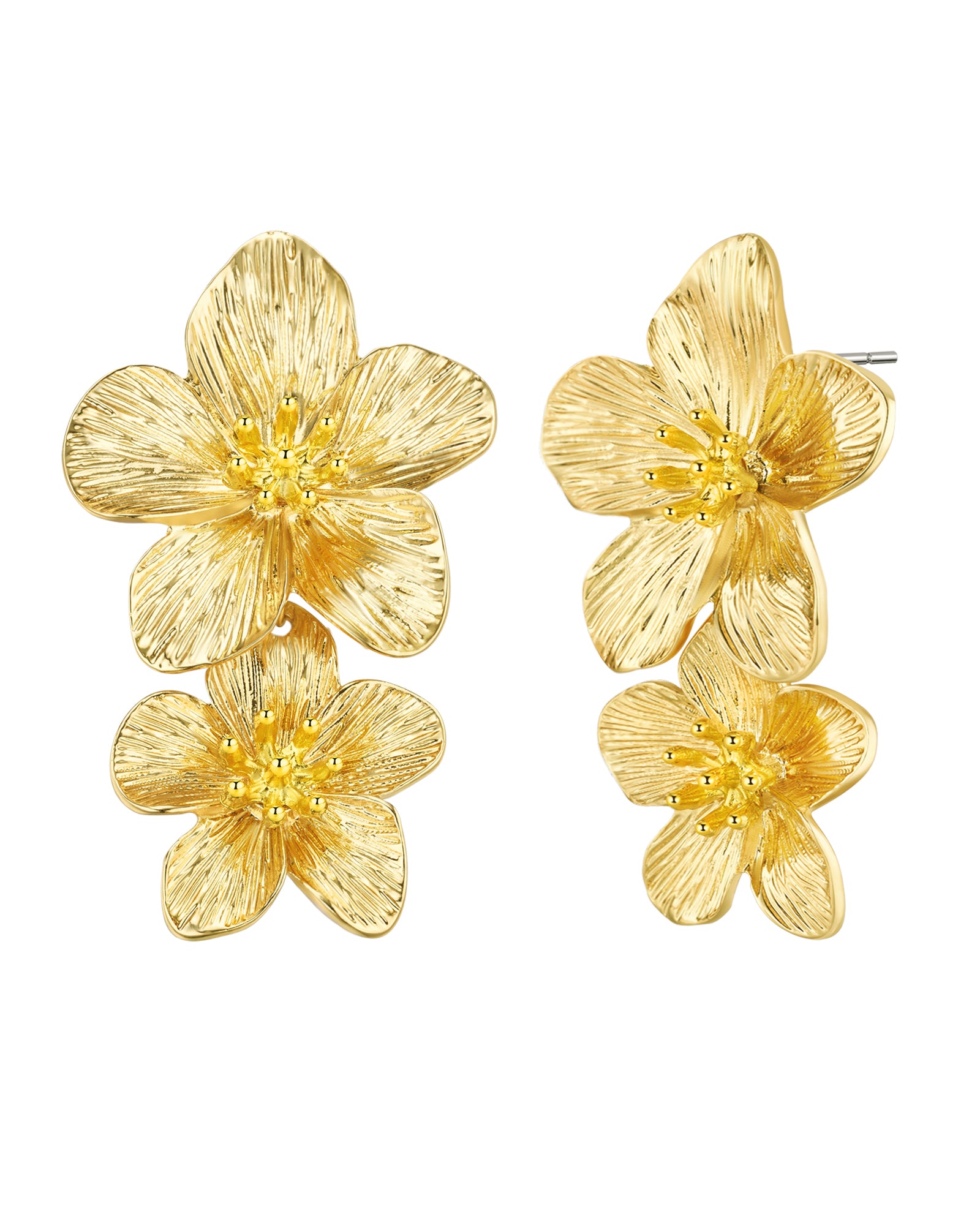 Sngia Double Flower Statement Earrings
