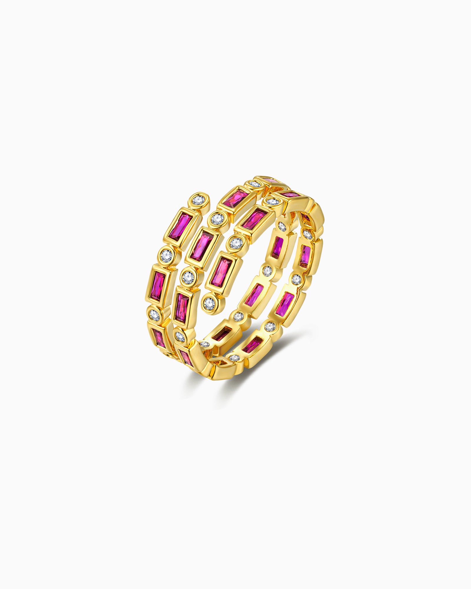 Pink Ruby Eternity Band Ring with CZ