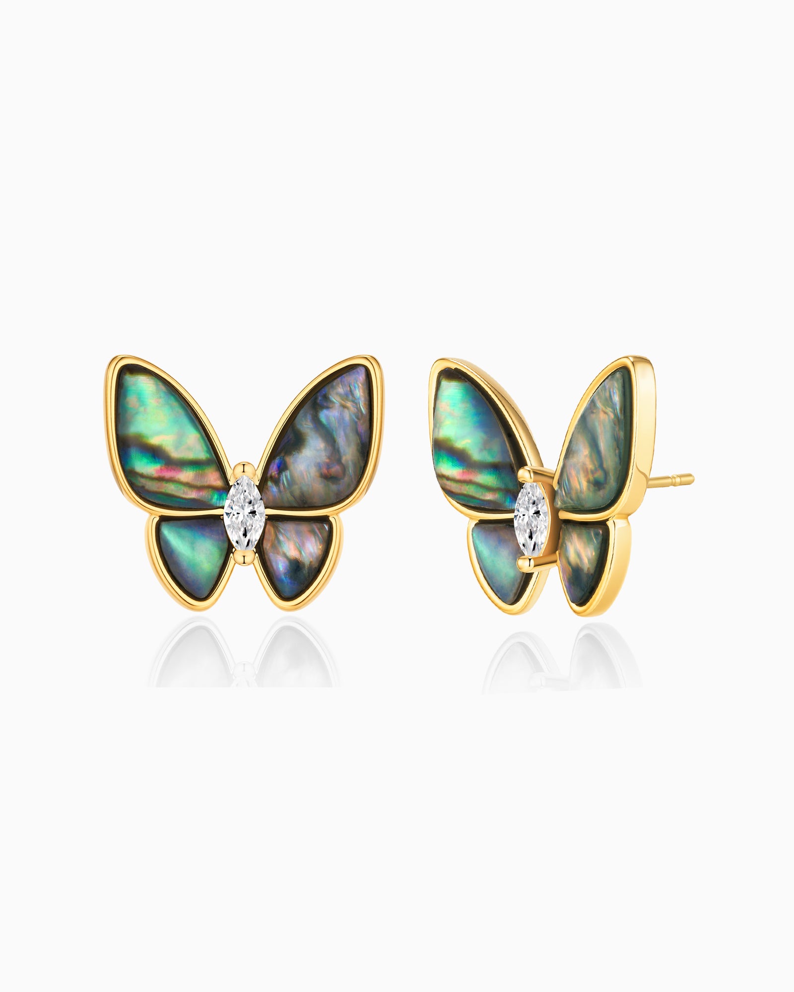 Butterfly Mother of Pearl Stud Earrings