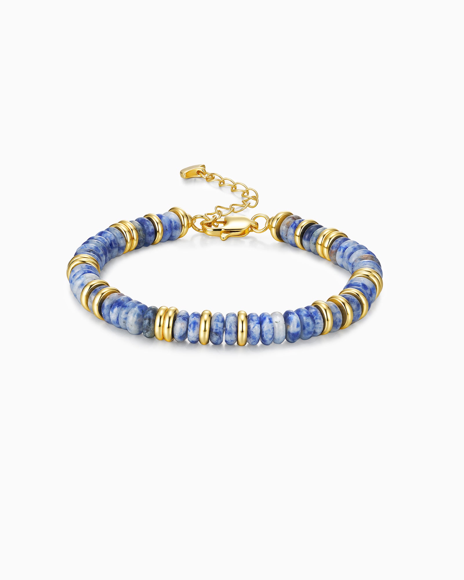 Gold Natural Stone Bead Bracelet - Cloud