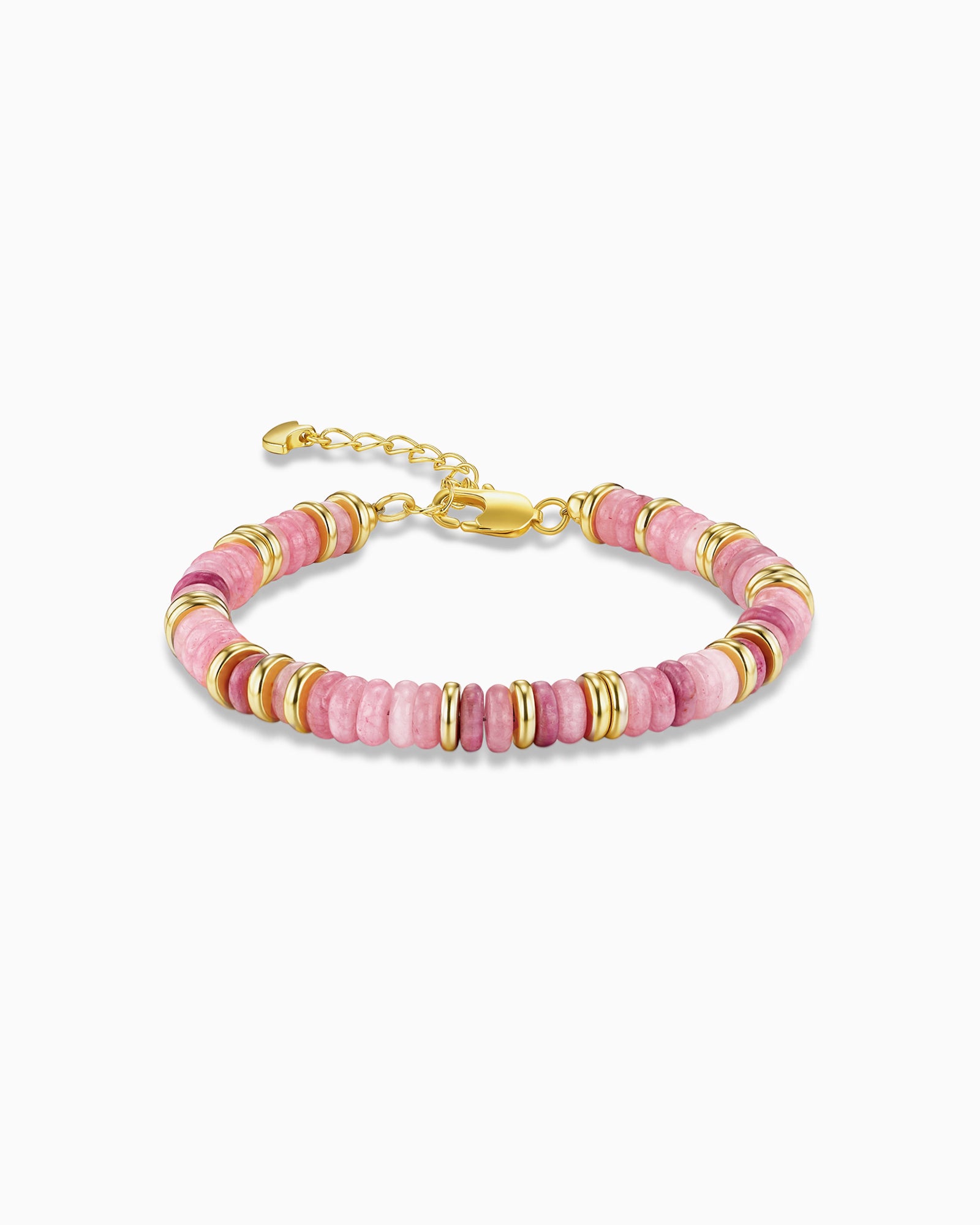Gold Natural Stone Bead bracelet - Rose