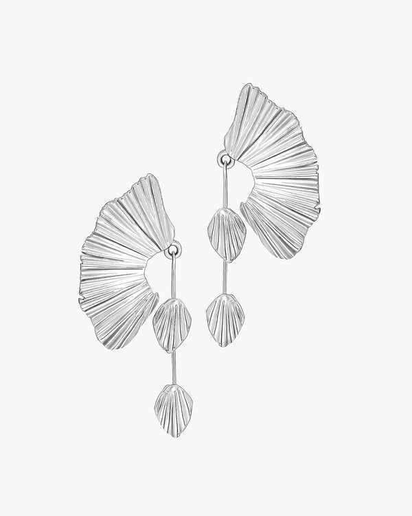 Dangle Leaf Earrings - Silver Plated