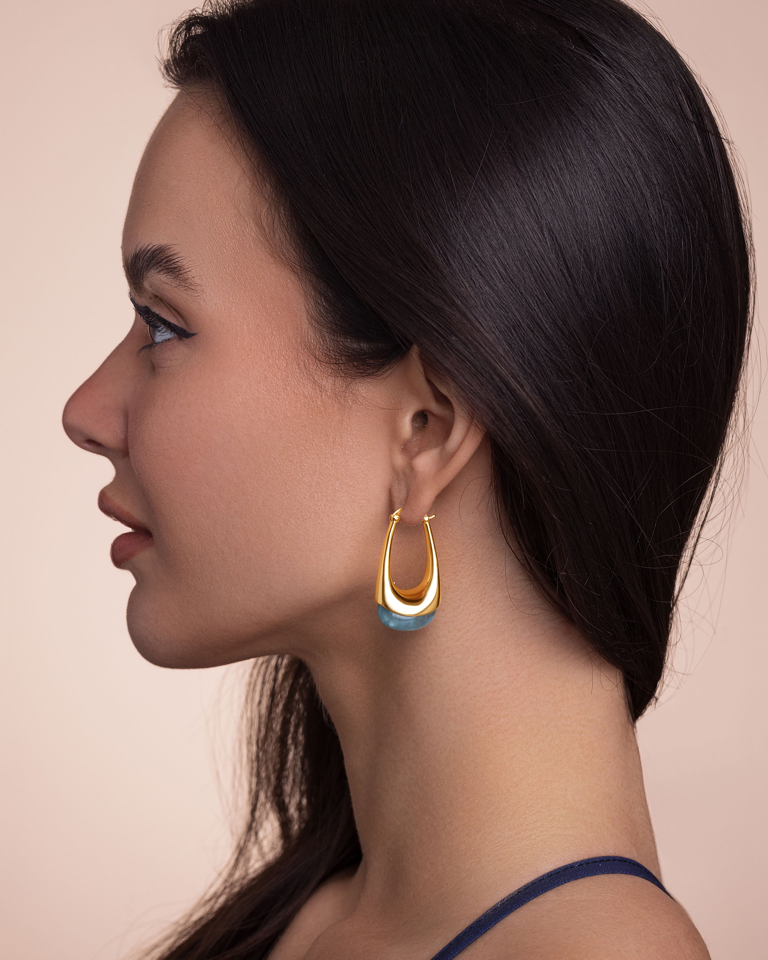 Swirl Resin Dangle Statement Earrings - Grass Green