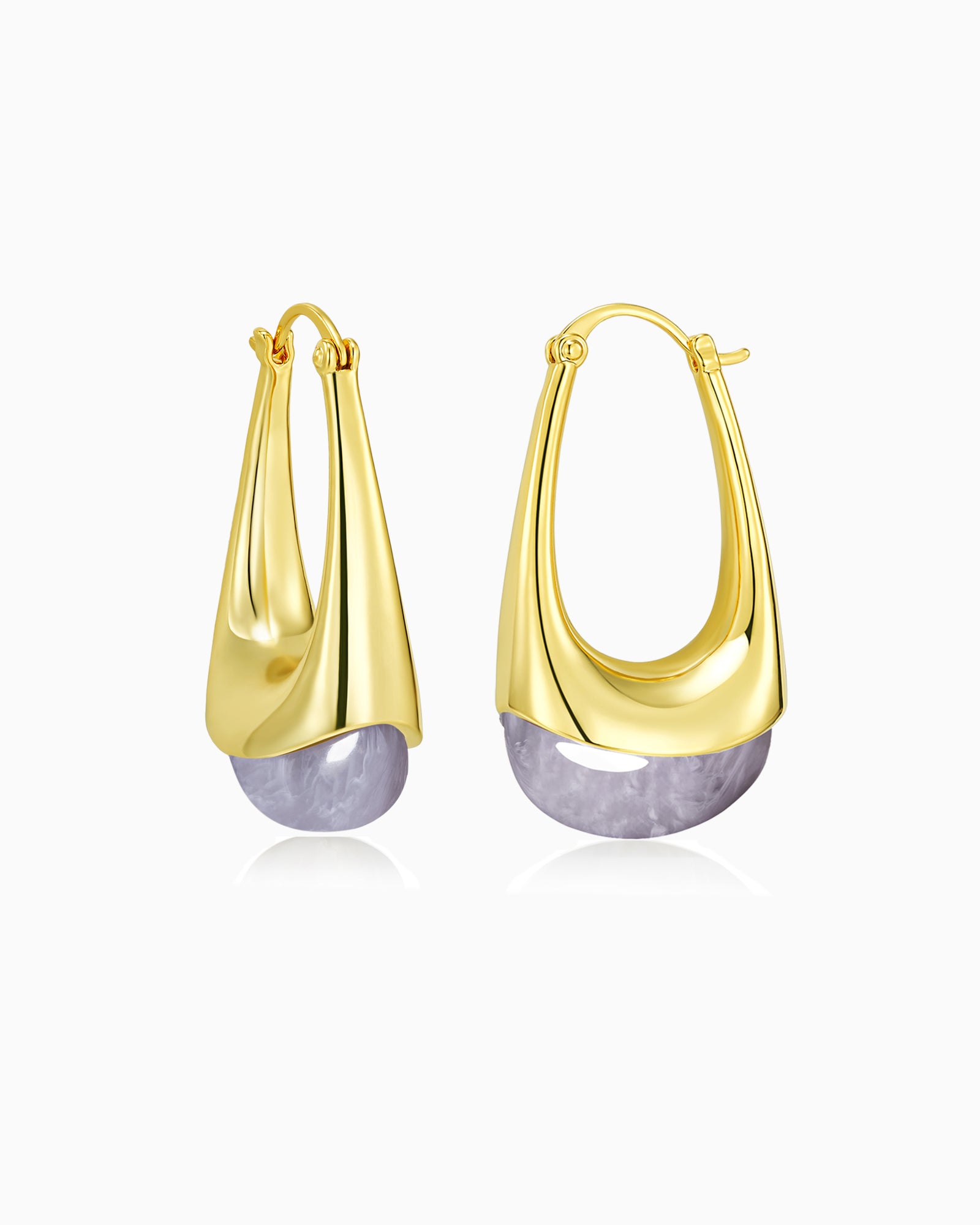 Swirl Dangle Statement Earrings In Haze Resin Style