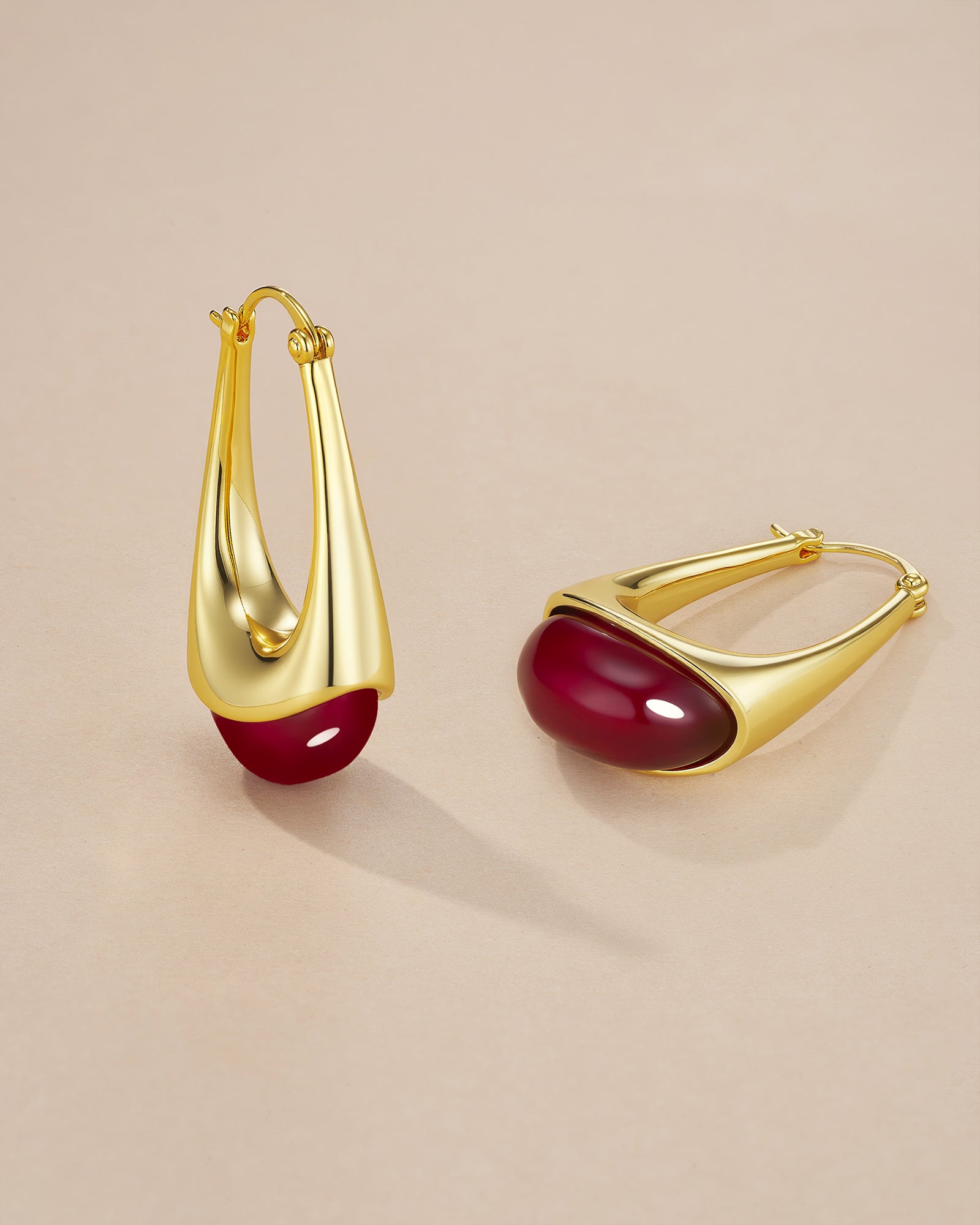 Swirl Dangle Statement Earrings In Wine Resin Style