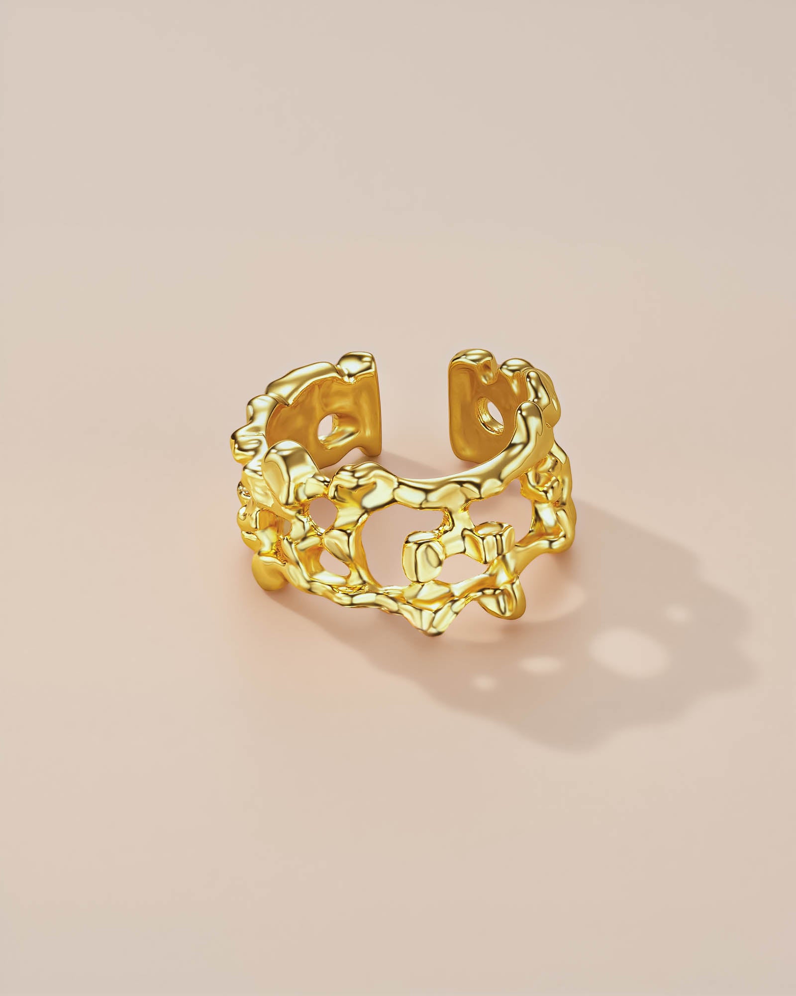 Gold Vintage Irregular Shape Band Ring