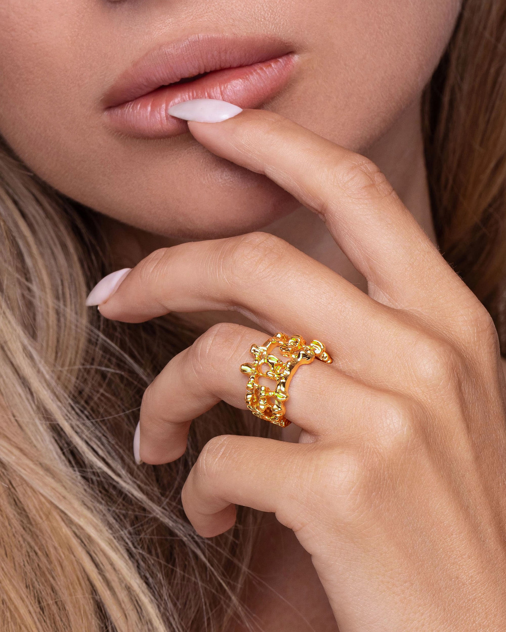Gold Vintage Irregular Shape Band Ring