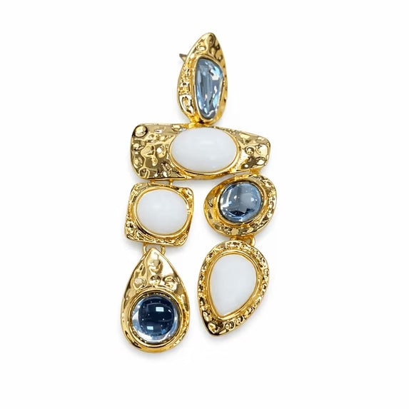 SNGIA 18K Gold Plated Dangle Earrings for Women, Multicolor Boho Statement Drop Earrings