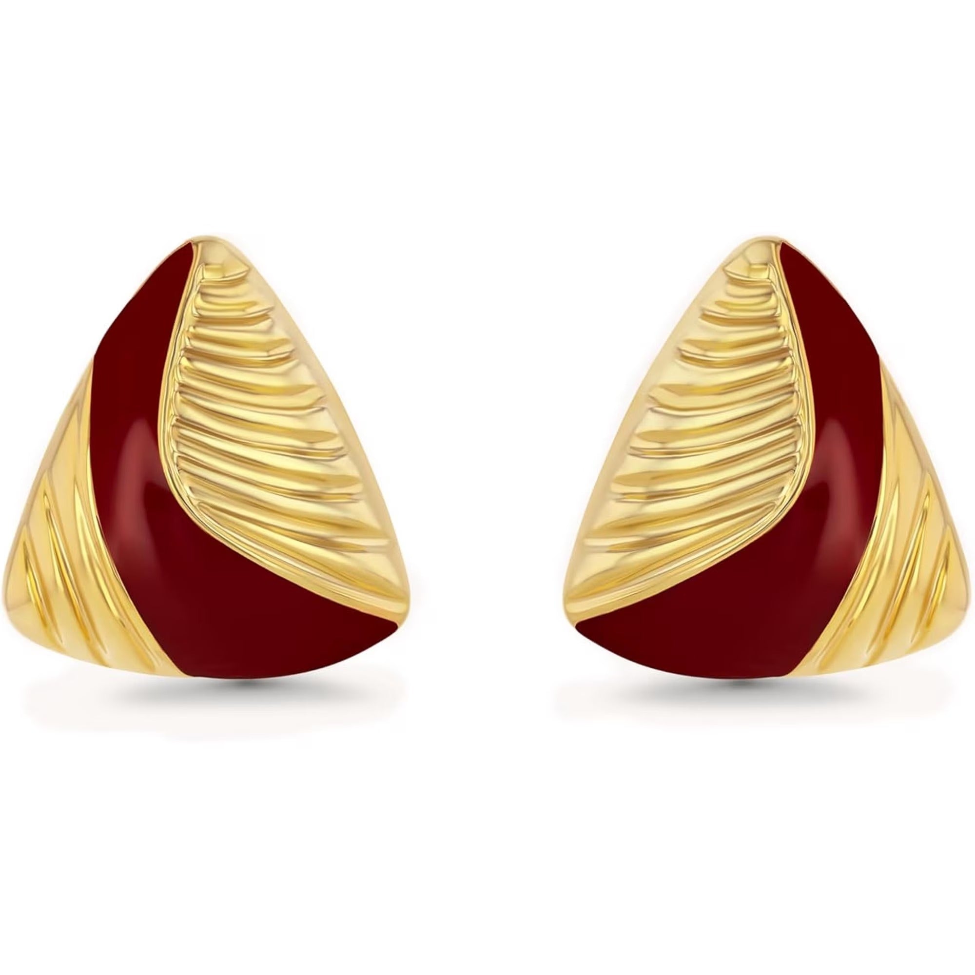 SNGIA 18K Gold Plated Enamel Triangle Stud Earrings for Women, Geometric Statement Jewelry