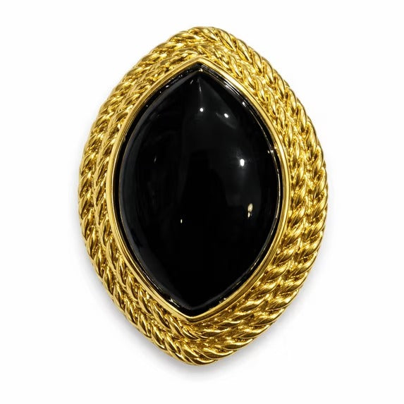 SNGIA 18K Gold Plated Oval Stud Earrings for Women with Resin Center and Braided Frame