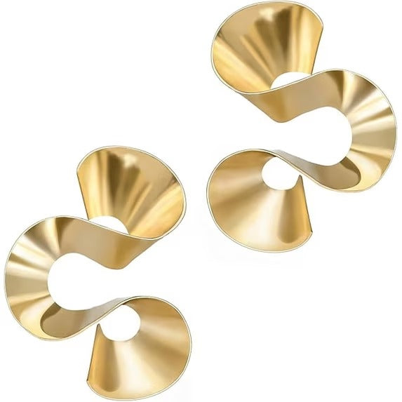SNGIA Gold Tone Geometric Curve Dangle Earrings for Women, Statement Fashion Jewelry