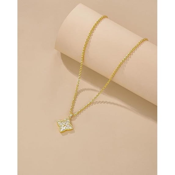 SNGIA 18K Gold Plated Clover Pendant Necklace for Women, Adjustable Chain, Women, Adjustable Chain, Mother of Pearl