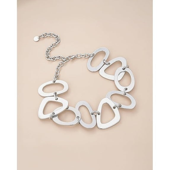 SNGIA Silver Plated Geometric Link Statement Choker Necklace for Women