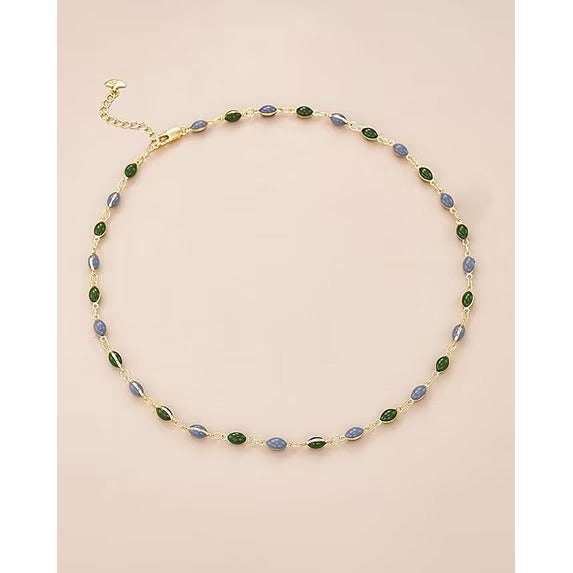 SNGIA 18K Gold Plated Multicolor Beaded Adjustable Choker Necklace for Women